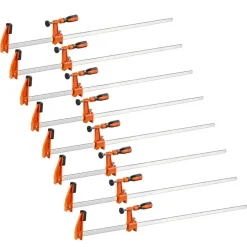 VEVOR Bar Clamps for Woodworking, 8-Pack, 36" Opening F Clamps, 600 lbs Load Limit, with Plastic Pad and Self-Locking Design, Premium Cast Iron and Carbon Steel, for Wood Working and Metal Working