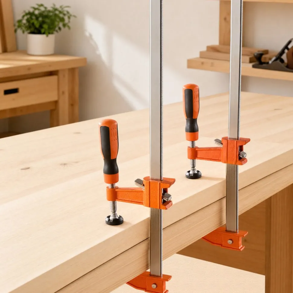 VEVOR Bar Clamps for Woodworking, 8-Pack, 36" Opening F Clamps, 600 lbs Load Limit, with Plastic Pad and Self-Locking Design, Premium Cast Iron and Carbon Steel, for Wood Working and Metal Working