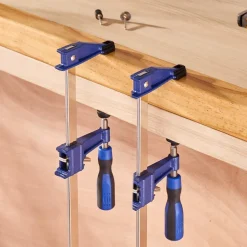 VEVOR Bar Clamps for Woodworking, 2-Pack 12 inch and 2-Pack 6 inch, One-Handed Clamp/Spreader, Quick-Grip F-Clamp with 154 lbs Load Limit, Premium Plastic and Steel, for Woodworking Metal working