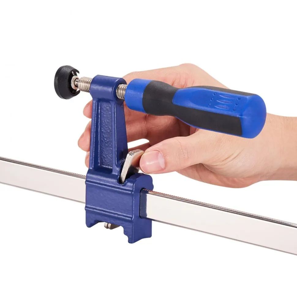 VEVOR Bar Clamps for Woodworking, 2-Pack 12 inch and 2-Pack 6 inch, One-Handed Clamp/Spreader, Quick-Grip F-Clamp with 154 lbs Load Limit, Premium Plastic and Steel, for Woodworking Metal working