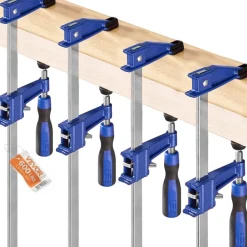 VEVOR Bar Clamps for Woodworking, 2-Pack 12 inch and 2-Pack 6 inch, One-Handed Clamp/Spreader, Quick-Grip F-Clamp with 154 lbs Load Limit, Premium Plastic and Steel, for Woodworking Metal working
