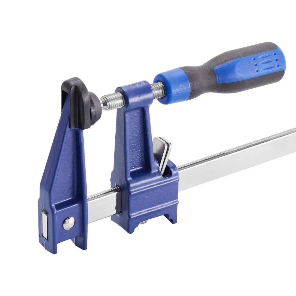 VEVOR Bar Clamps for Woodworking, 2-Pack 12 inch and 2-Pack 6 inch, One-Handed Clamp/Spreader, Quick-Grip F-Clamp with 154 lbs Load Limit, Premium Plastic and Steel, for Woodworking Metal working
