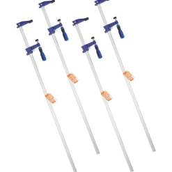 VEVOR Bar Clamps for Woodworking, 2-Pack 12 inch and 2-Pack 6 inch, One-Handed Clamp/Spreader, Quick-Grip F-Clamp with 154 lbs Load Limit, Premium Plastic and Steel, for Woodworking Metal working