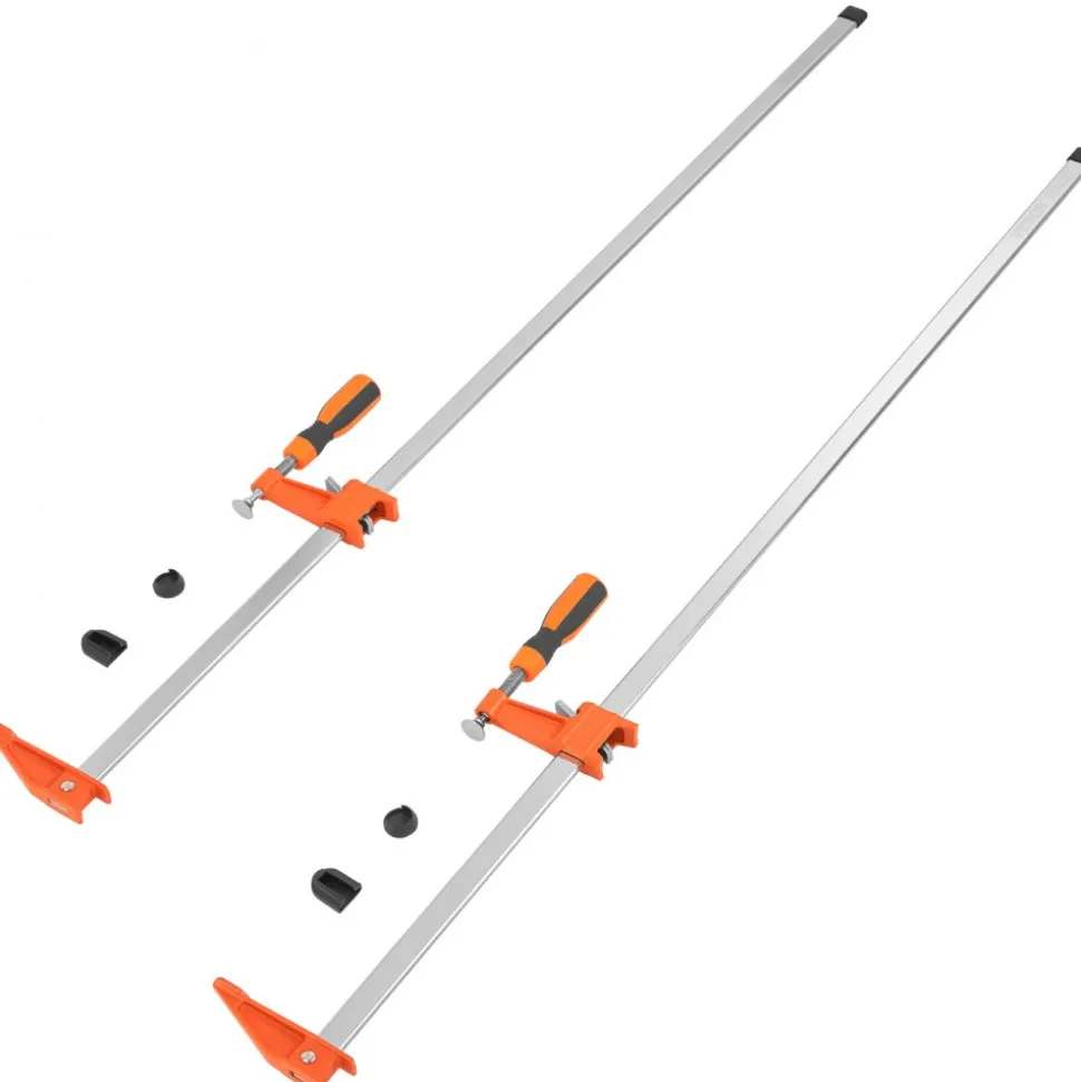 VEVOR Bar Clamps for Woodworking, 2-Pack 36" Clamp, Quick-Change F Clamp with 600 lbs Load Limit, 2.5" Throat Depth, Cast Iron and Carbon Steel, Wood Clamps for Woodworking Metal Working