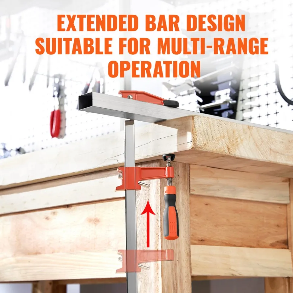 VEVOR Bar Clamps for Woodworking, 2-Pack 36" Clamp, Quick-Change F Clamp with 600 lbs Load Limit, 2.5" Throat Depth, Cast Iron and Carbon Steel, Wood Clamps for Woodworking Metal Working