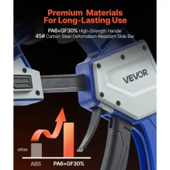 VEVOR Bar Clamps for Woodworking, 2-Pack 24 inch One-Handed Clamp/Spreader, Quick-Grip F-Clamp with 340 lbs Load Limit, Premium Plastic and Carbon Steel, for Woodworking Metal working, Blue + Black