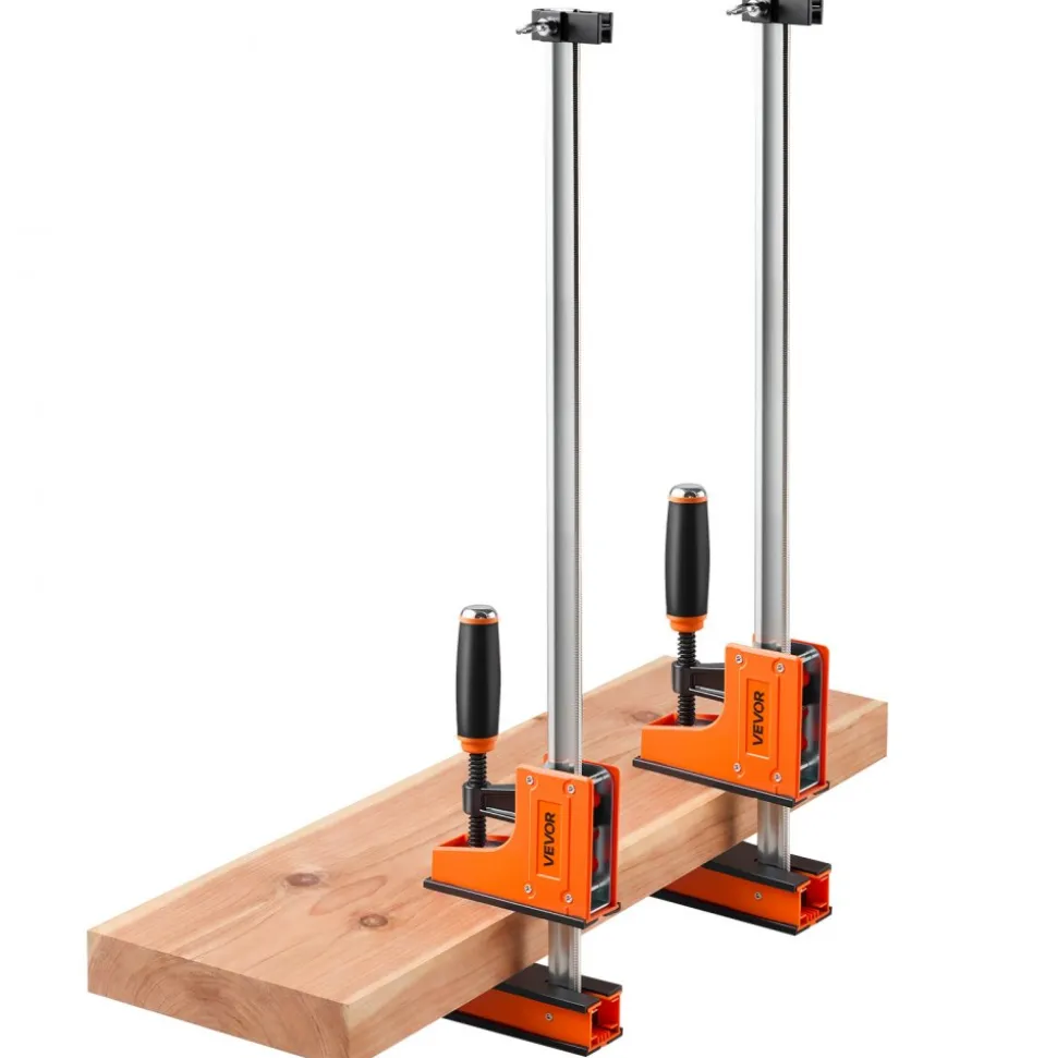 VEVOR Bar Clamps for Woodworking, 4-Pack, 24" and 31" F Clamps, 1100 lbs Load Limit, Clamp/Spreader 2 Modes, Soft Rubber Pads, Ergonomic Handle, Carbon Steel Bar, for Wood Working and Metal Working