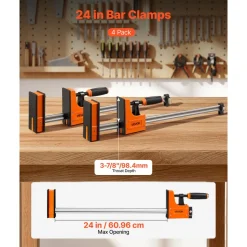 VEVOR Bar Clamps for Woodworking, 4-Pack, 24