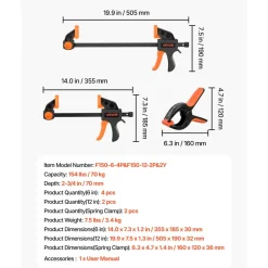 VEVOR Bar Clamps for Woodworking, 8-Pack, 6