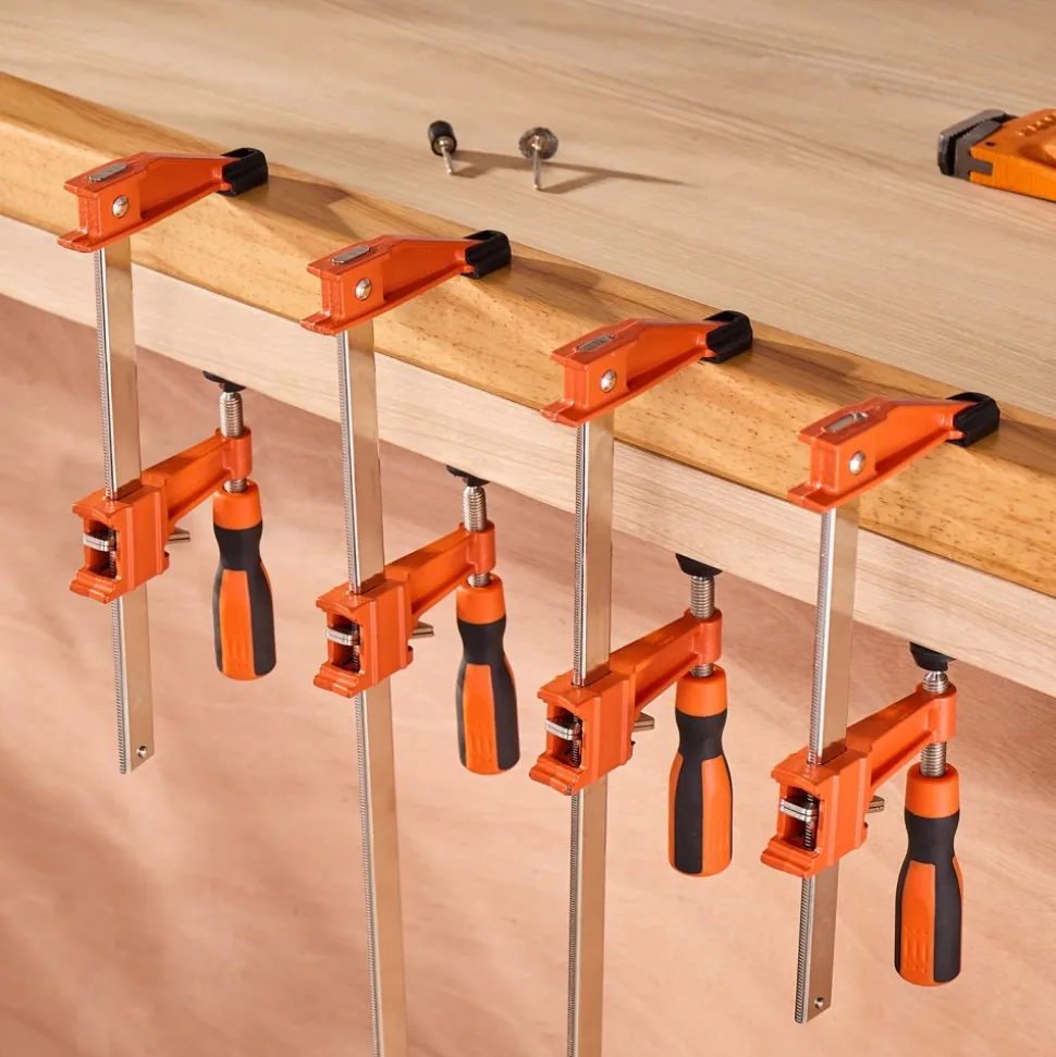 VEVOR Bar Clamps for Woodworking, 2-Pack 24" One-Handed Clamp/Spreader, Quick-Change F Clamp with 300 lbs Load Limit, High-strength Plastic and Carbon Steel, Wood Clamps for Woodworking Metal Working
