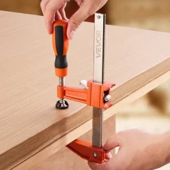VEVOR Bar Clamps for Woodworking, 2-Pack 24 inch Parallel Clamp Set, F-Clamp with 1500 lbs Load Limit, Even Pressure, High-strength Plastic and Carbon Steel, for Woodworking Metal Working, Orange