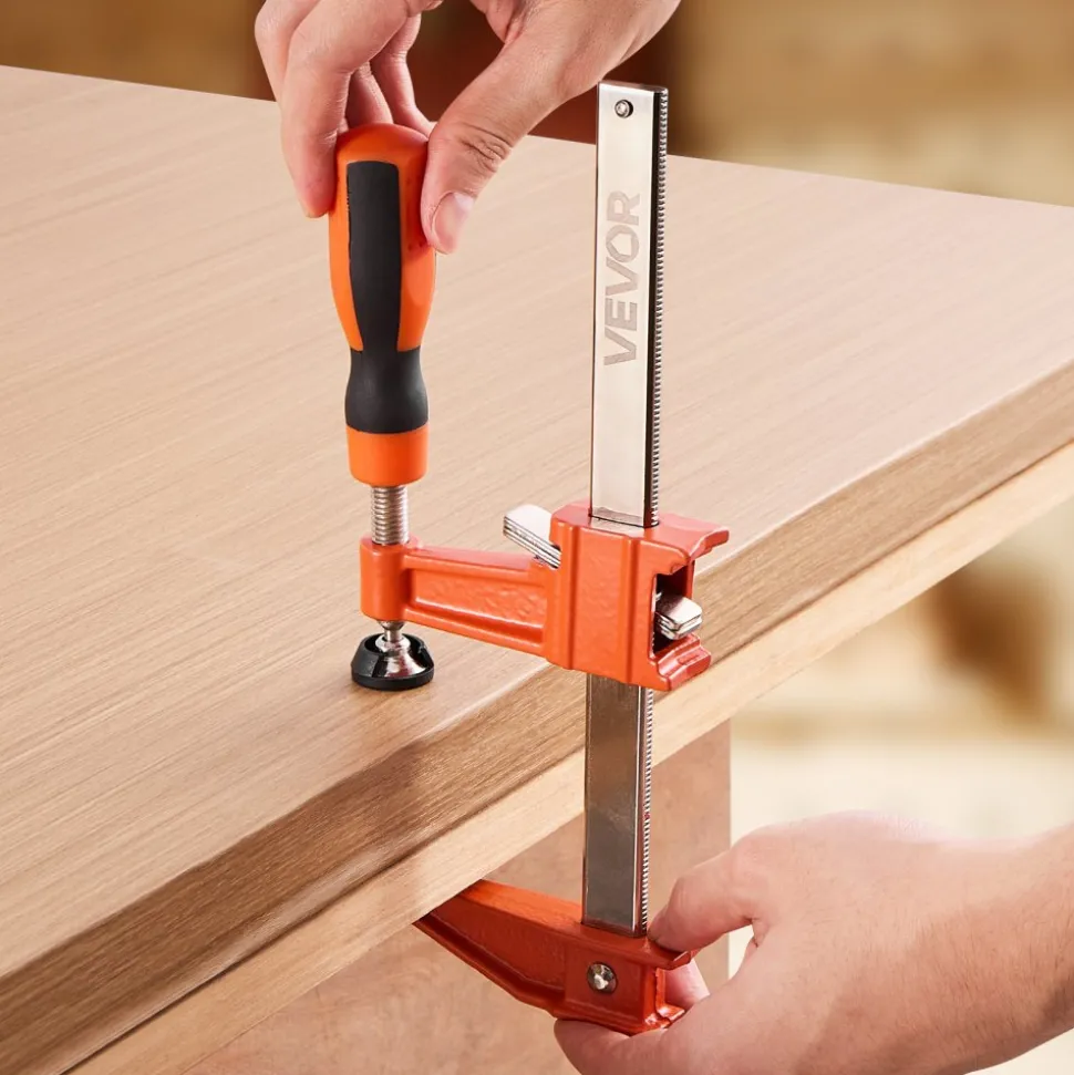 VEVOR Bar Clamps for Woodworking, 2-Pack 24" One-Handed Clamp/Spreader, Quick-Change F Clamp with 300 lbs Load Limit, High-strength Plastic and Carbon Steel, Wood Clamps for Woodworking Metal Working