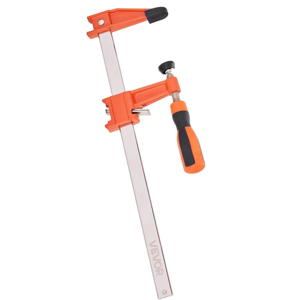 VEVOR Bar Clamps for Woodworking, 2-Pack 24 inch Parallel Clamp Set, F-Clamp with 1500 lbs Load Limit, Even Pressure, High-strength Plastic and Carbon Steel, for Woodworking Metal Working, Orange