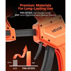 VEVOR Bar Clamps for Woodworking, 2-Pack 12 inch One-Handed Clamp/Spreader, Quick-Grip F-Clamp with 340 lbs Load Limit, Premium Plastic and Carbon Steel, for Woodworking Metal working, Orange + Black