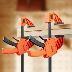 VEVOR Bar Clamps for Woodworking, 2-Pack 36 inch Opening, Lockable F-Clamp with 600 lbs Load Limit, 2-1/2 inch Depth, Cast Iron and Carbon Steel, Easy to Use, Wood Clamps for Woodworking Metal Working