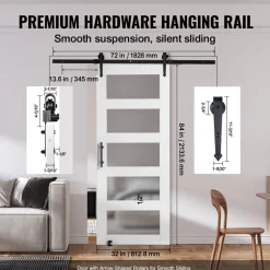 VEVOR Barn Door and Hardware Kit, 32