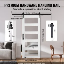 VEVOR Barn Door and Hardware Kit, 36