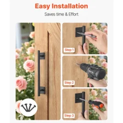 VEVOR Barn Door Handle, 12.6 in Rustic Fence Gate Handle, Rust-Resistant Coating, Heavy Duty Carbon Steel Outdoor Gate Handles, Easy to Install, Metal Sliding Door Pulls for Garage Shed Closet Pantry
