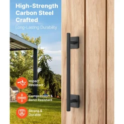 VEVOR Barn Door Handle, 12.6 in Rustic Fence Gate Handle, Rust-Resistant Coating, Heavy Duty Carbon Steel Outdoor Gate Handles, Easy to Install, Metal Sliding Door Pulls for Garage Shed Closet Pantry