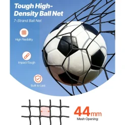 VEVOR Barricade Backstop Net, 20x10 ft Ball Sports Barrier Netting, Portable Practice Equipment with Carry Bag, Protection Screen for Baseball Softball Lacrosse Soccer Hockey Training, for Backyard