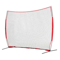 VEVOR Barricade Backstop Net, 12x9 ft Ball Sports Barrier Netting, Portable Practice Equipment with Carry Bag, Protection Screen for Baseball Softball Lacrosse Soccer Hockey Training, for Backyard