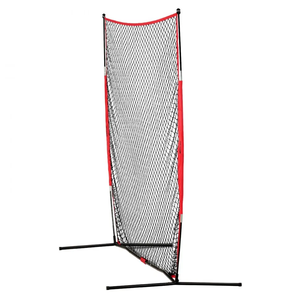 VEVOR Barricade Backstop Net, 7x7 ft Ball Sports Barrier Netting, Portable Practice Equipment with Carry Bag, Protection Screen for Baseball Softball Lacrosse Soccer Hockey Training, for Backyard