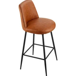 VEVOR Bar Stool Set of 3, 27 inch Counter Height Swivel Stools, Modern PU Leather Counter Barstool with Backrest and Metal Legs, Armless Bar Chair, Island Barstool for Kitchen, Dining Room, Brown