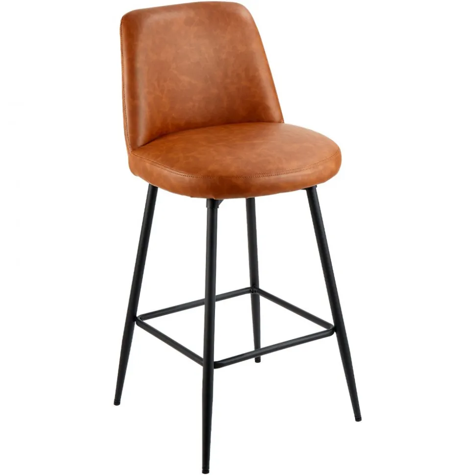 VEVOR Bar Stool Set of 3, 25 inch Counter Height Stools, Counter Barstool with Backrest, Arm, Metal Frame, and Footrest, Accent Fabric Bar Chair, Island Barstools for Kitchen, Dining Room, White