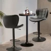 VEVOR Bar Stool Set of 2, Modern PU Leather Counter Height Stools, Swivel Kitchen Barstool with Back and Footrest, Height Adjustable Armless Bar Chair, Island Barstools for Kitchen, Dining Room, Black