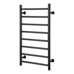 VEVOR 8 Bars Towel Warmer Rack, 120V Wall Mounted Heated Towel Rack for Bathroom, IPX5 Waterpoof Towel Heater Rack with Timer & LED Display Screen, 5 Levels Adjustable Temperature Towel Heater, Black