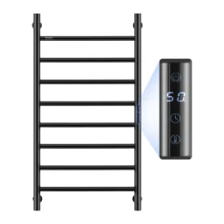 VEVOR 8 Bars Towel Warmer Rack, 120V Wall Mounted Heated Towel Rack for Bathroom, IPX5 Waterpoof Towel Heater Rack with Timer & LED Display Screen, 5 Levels Adjustable Temperature Towel Heater, Black