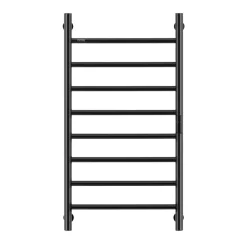 VEVOR 8 Bars Towel Warmer Rack, 120V Wall Mounted Heated Towel Rack for Bathroom, IPX5 Waterpoof Towel Heater Rack with Timer & LED Display Screen, 5 Levels Adjustable Temperature Towel Heater, Black