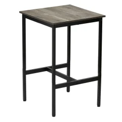 VEVOR Bar Table, Sturdy Metal Frame High Top Pub Table, Small Kitchen Dining, Cocktail Coffee Counter Bar Height Desk, Easy to Assemble, 24x24x36 in, for Living Room Party, Rustic Brown and Black