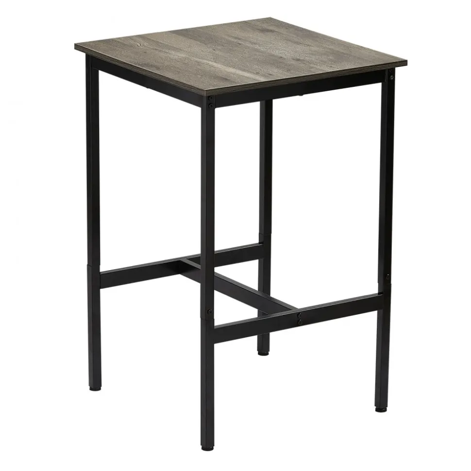 VEVOR Bar Table, Sturdy Metal Frame High Top Pub Table, Small Kitchen Dining, Cocktail Coffee Counter Bar Height Desk, Easy to Assemble, 24x24x36 in, for Living Room Party, Rustic Brown and Black