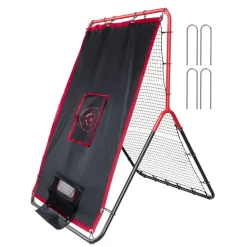 VEVOR Baseball And Softball Rebounder Net, 3.5 x 4.5 ft 2-in-1 Switch Hitter Pitch Trainer, PitchBack Baseball Pitching Return Trainer Nest, Bounce Back Net for Fielding/Throwing Practice