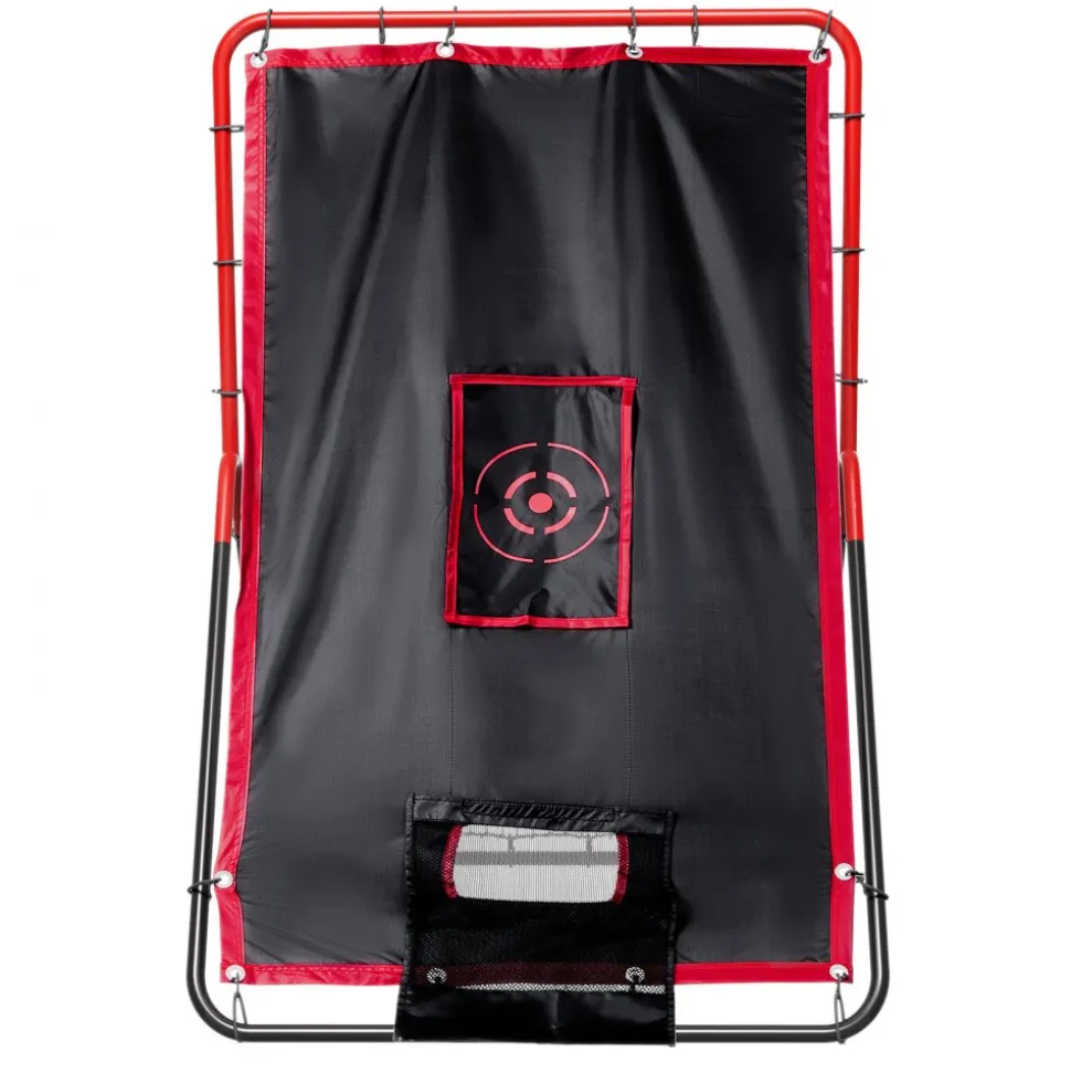 VEVOR Baseball And Softball Rebounder Net, 3.5 x 4.5 ft 2-in-1 Switch Hitter Pitch Trainer, PitchBack Baseball Pitching Return Trainer Nest, Bounce Back Net for Fielding/Throwing Practice