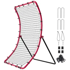 VEVOR Baseball And Softball Rebounder Net, 4 x 5.5 ft PitchBack Baseball Pitching Nest, Pitch Return Trainer Rebound Net with Pitching Target, All Angle Fielding Rebound Net for Grounders Pop Flies