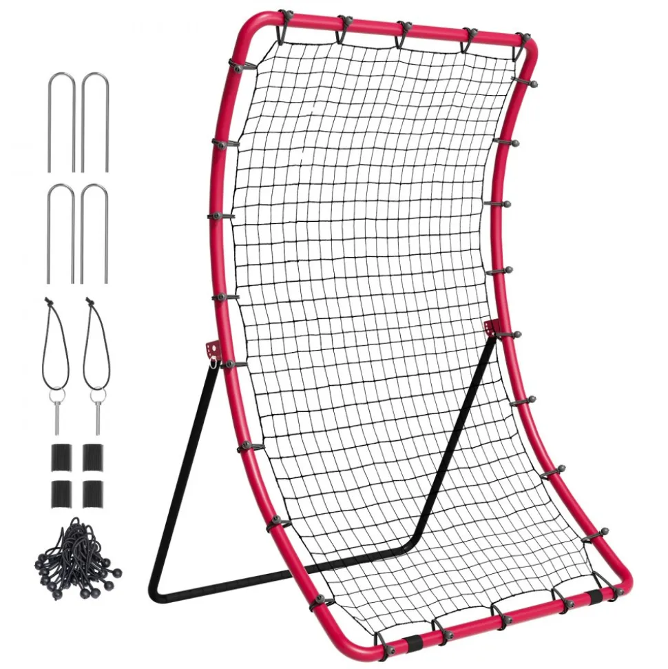 VEVOR Baseball And Softball Rebounder Net, 4 x 6 Feet PitchBack Baseball Nest for Pitching and Fielding Training, Pitch Return Trainer Rebound Net with Pitching Target, 4 Adjustable Angles