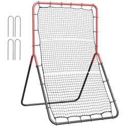 VEVOR Baseball And Softball Rebounder Net, 3 x 4.5 ft PitchBack Baseball Pitching Nest, 3-Way Baseball, Softball Pitchback Net, Fielding Trainer, Bounce Back Net for Fielding/Throwing Practice