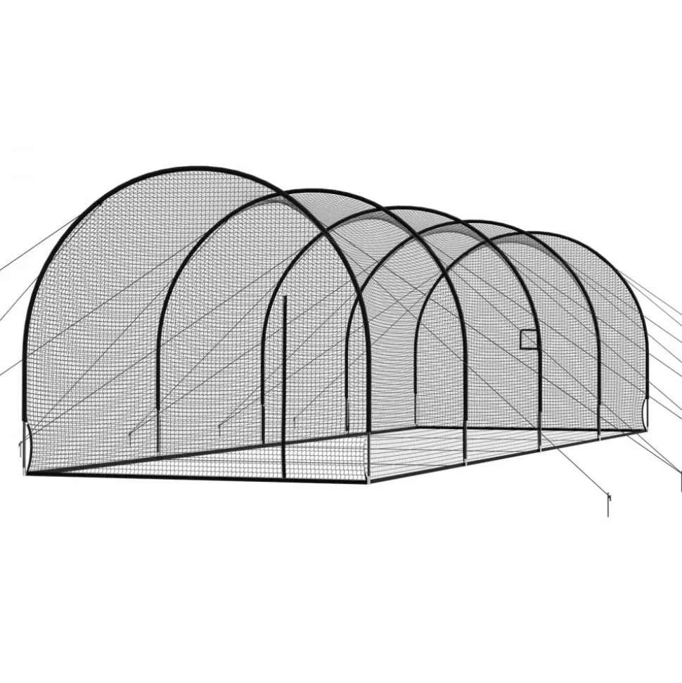 VEVOR Baseball Batting Cage, 40.0 x 12.1 x 10.0 FT Freestanding Portable Batting Cage, Hitting Cages with 4-Ply Knotless Polyester & Pitching Machine Opening, Battings Cages Netting for Indoor Outdoor