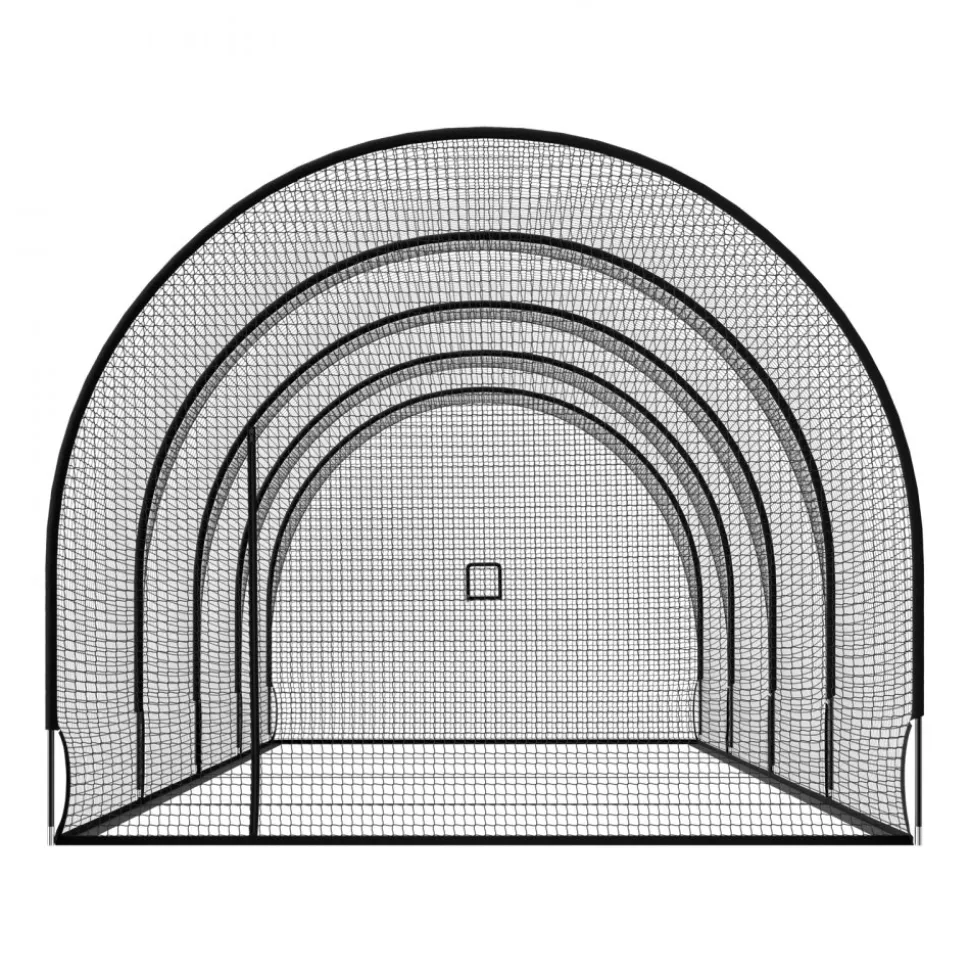VEVOR Baseball Batting Cage, 40.0 x 12.1 x 10.0 FT Freestanding Portable Batting Cage, Hitting Cages with 4-Ply Knotless Polyester & Pitching Machine Opening, Battings Cages Netting for Indoor Outdoor