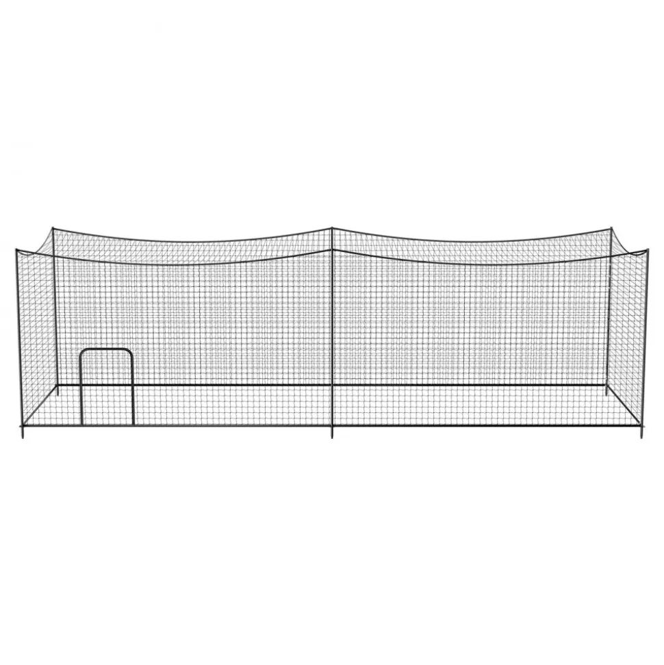 VEVOR Baseball Batting Cage, 35.0 x 10.5 x 10.2 FT Freestanding Portable Batting Cage, Hitting Cages with 45-Ply Knotted HDPE & Long Positioning Ropes, Battings Cages Netting for Indoor Outdoor