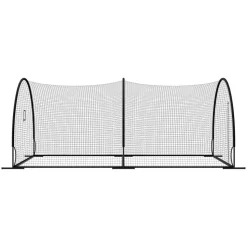 VEVOR Baseball Batting Cage, 19.9 x 12.0 x 8.2 FT Freestanding Portable Batting Cage, Hitting Cages with 30-Ply Knotted HDPE & Pitching Machine Opening, Battings Cages Netting for Indoor Outdoor