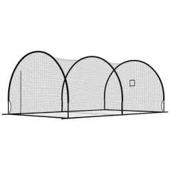 VEVOR Baseball Batting Cage, 19.9 x 12.0 x 8.2 FT Freestanding Portable Batting Cage, Hitting Cages with 30-Ply Knotted HDPE & Pitching Machine Opening, Battings Cages Netting for Indoor Outdoor
