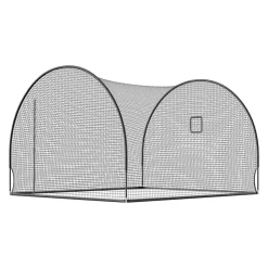 VEVOR Baseball Batting Cage, 12.0 x 10.2 x 7.6 FT Freestanding Portable Batting Cage, Hitting Cages with 4-Ply Knotless Polyester & Pitching Machine Opening, Battings Cages Netting for Indoor Outdoor