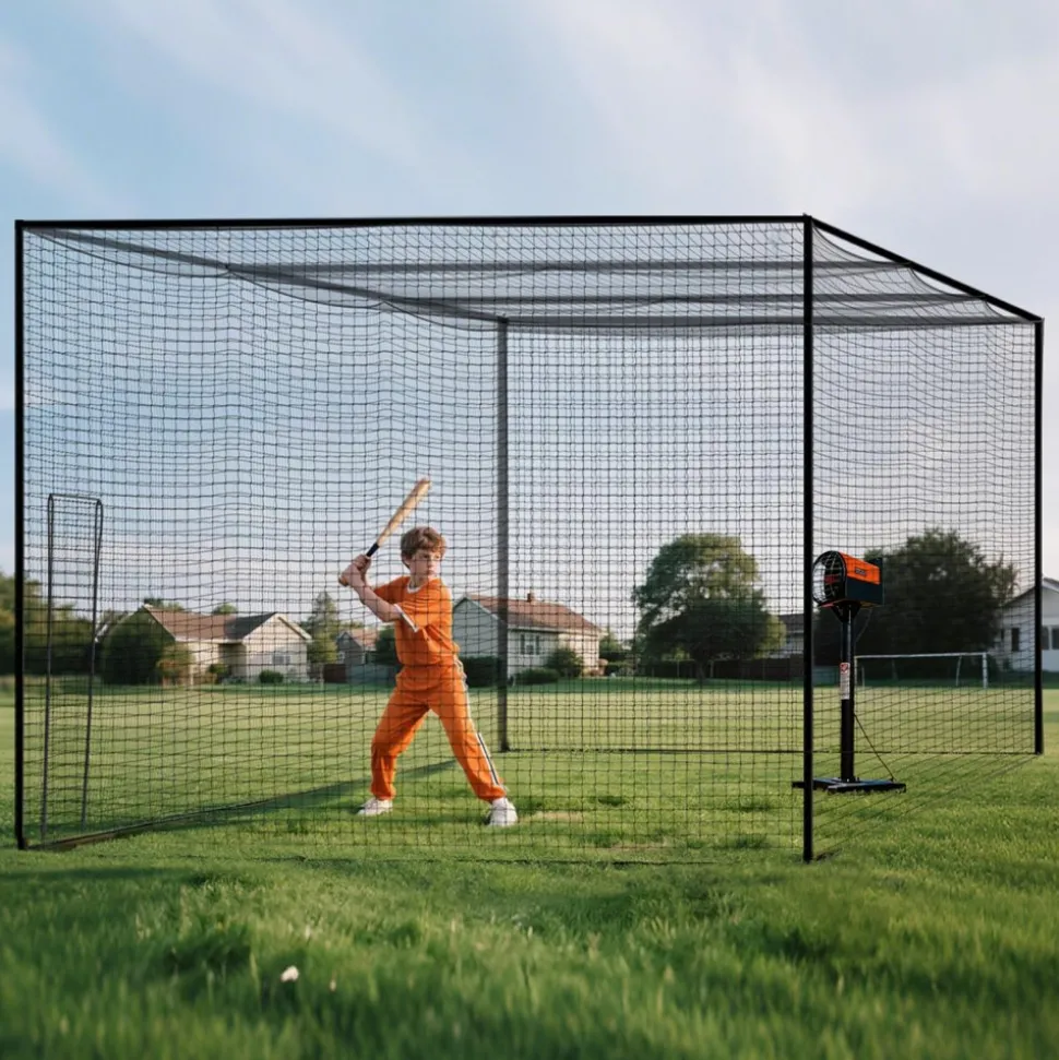 VEVOR Baseball Batting Cage, 41.7 x 12.8 x 10.1 FT Freestanding Portable Batting Cage, Hitting Cages with 30-Ply Knotted HDPE & Carabiner Hooks, Battings Cages Netting for Indoor, Outdoor (NET ONLY)