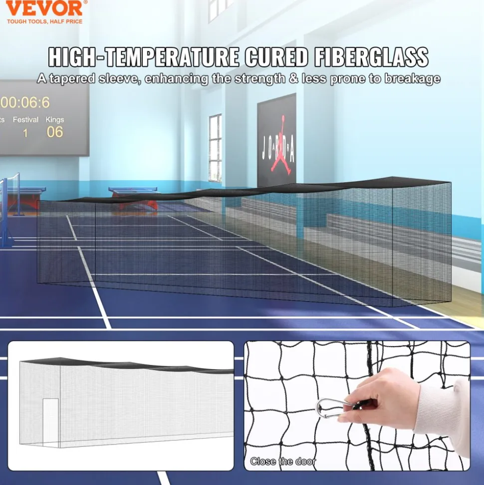 VEVOR Baseball Batting Netting, Professional Softball Baseball Batting Hitting Training Net, Practice Portable Pitching Cage Net with Door & Carry Bag, Heavy Duty Enclosed PE Netting, 70FT (NET ONLY)