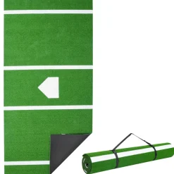 VEVOR Baseball Hitting Mat, 12x6 ft Batting Cage Mat, Batters Box Turf Mats, Softball Batting Practice Equipment with Home Plate and Anti Fade Turf, Portable Training Aid for Indoor Outdoor, Green