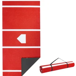 VEVOR Baseball Hitting Mat, 12x6 ft Batting Cage Mat, Batters Box Turf Mats, Softball Batting Practice Equipment with Home Plate and Anti Fade Turf, Portable Training Aid for Indoor Outdoor, Red