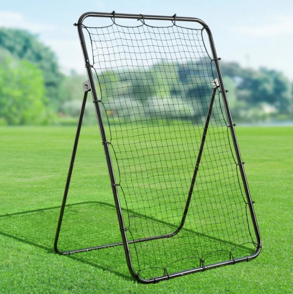 VEVOR Baseball Softball Rebounder Net 4 x 6 ft Pitch Back Trainer Target, 5 Adjustable Angles with Strike Zone, Steel Frame, Bounce Back Net for Pitching & Fielding Training, Return Practice